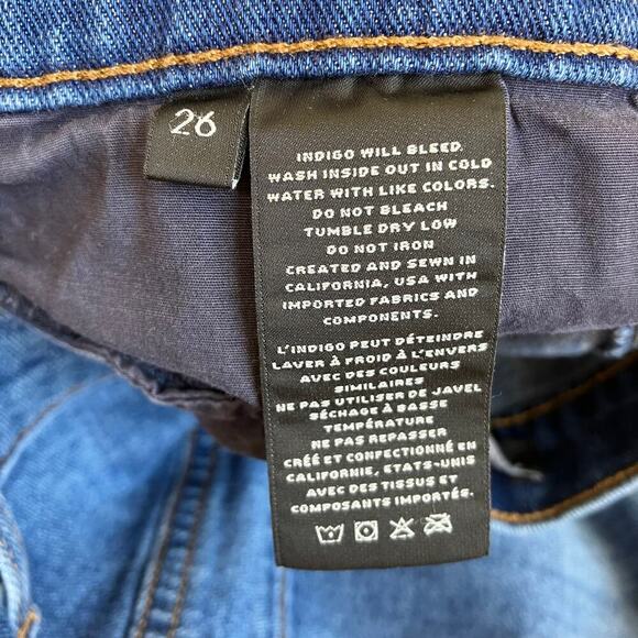 J Brand Sz 26 Joan Crop Wide Leg Jeans in Striker Wash Mid Blue Stretchy - Picture 11 of 16